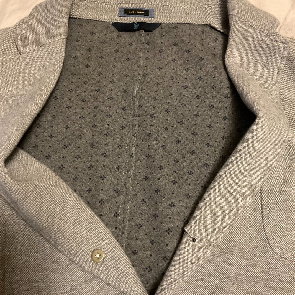 Massimo Dutti Grey Knit Blazer Jacket 48R Soft Tailored Casual - Picture 3 of 11